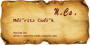 Móritz Csák névjegykártya